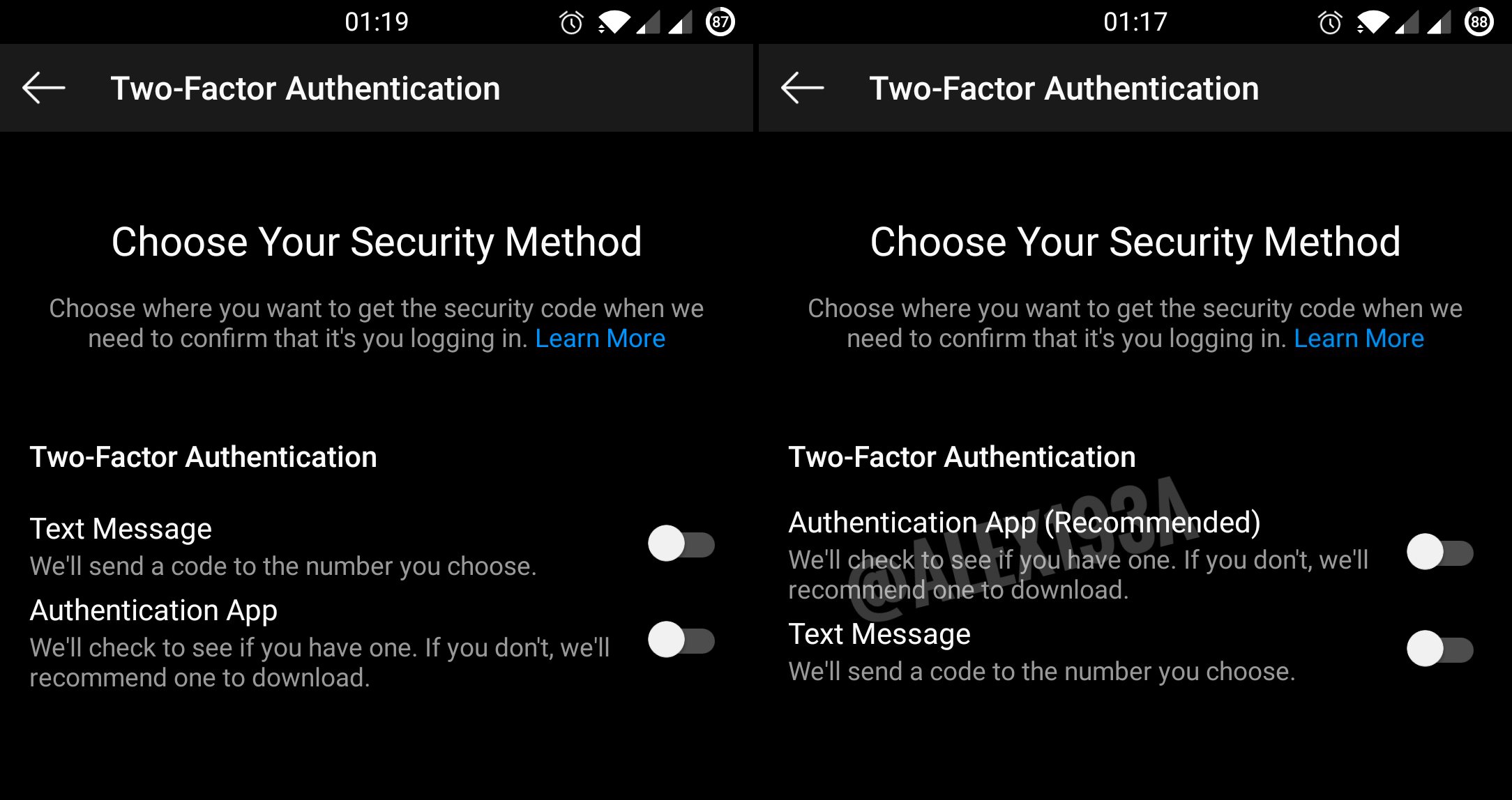 #Instagram will recommend you to use an Authentication App ...